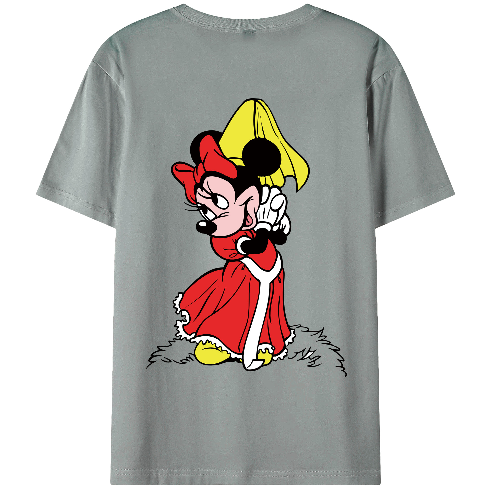 ミッキーマウス Mickey Mouse 綿100％ メンズ半袖Tシャツ（バックプリント） 通気性